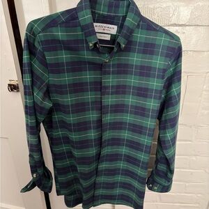 Mizzen+Main Blue and Green Checkered Casual Shirt